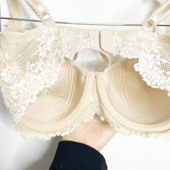 WACOAL Embrace Lace T-Shirt Bra Sand ivory underwire seamless 853191 womens 32DD - Picture 5 of 6